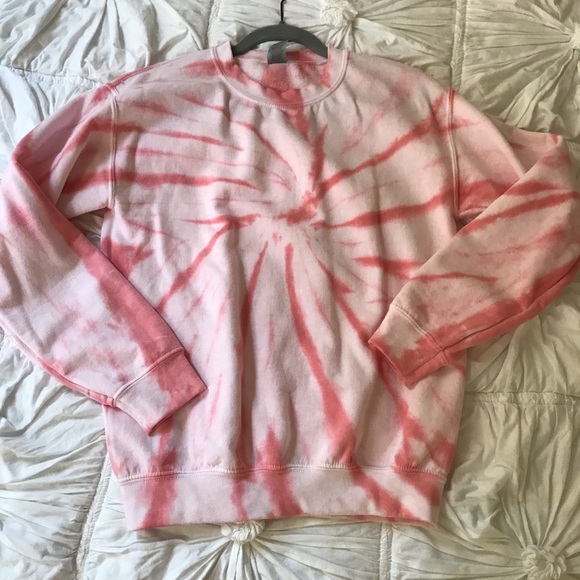 Gildan Tops - Pinky Coral Tie Dye Crewneck Sweatshirt